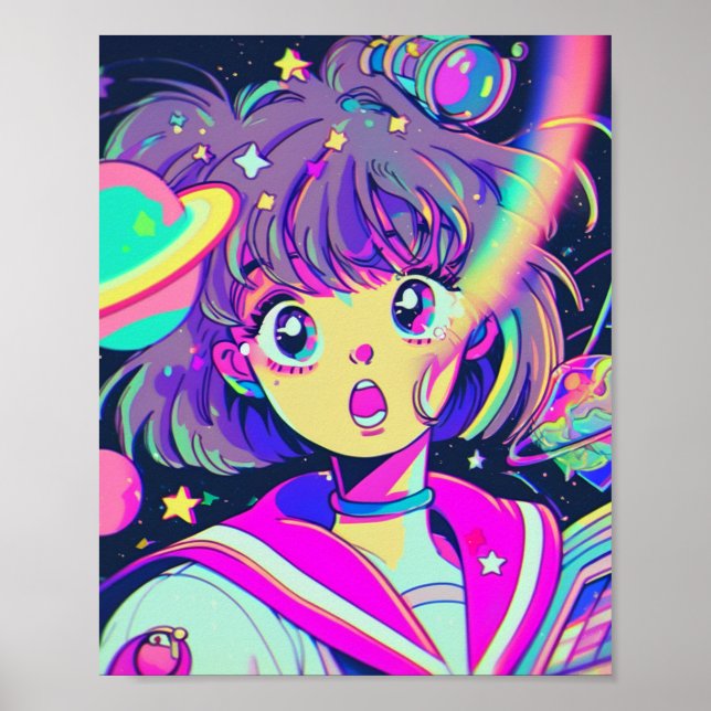 Kawaii Anime Girl Poster (Front)