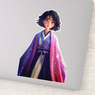 Kawaii Anime Girl Sticker | Cute Galaxy Aesthetic
