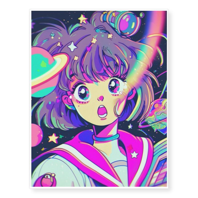 Kawaii Anime Girl Temporary Tattoos (Front)