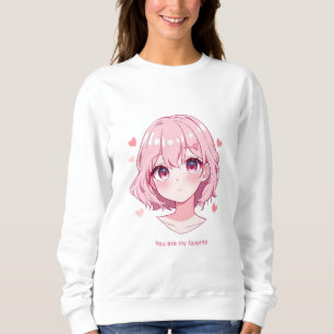 Kawaii Anime Girl Valentine Sweatshirt