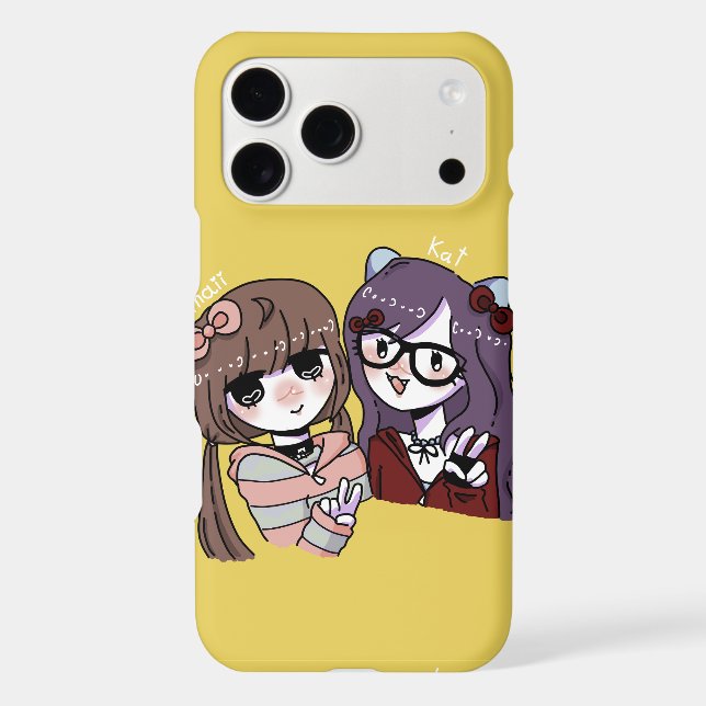 kawaii anime girls iPhone case (Back)