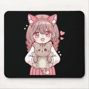 Kawaii Anime Kawaii Cat Lover Otaku Mouse Pad