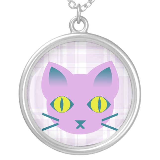 Kawaii Anime Kitty Cat Sterling Silver Necklace (Front)