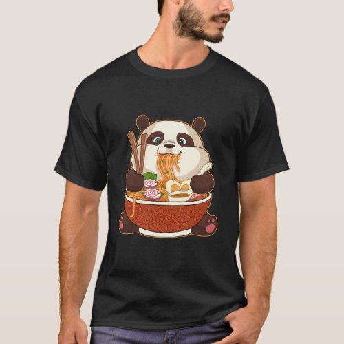 Kawaii Anime Panda Otaku Japanese Ra Noodles T_Shirt