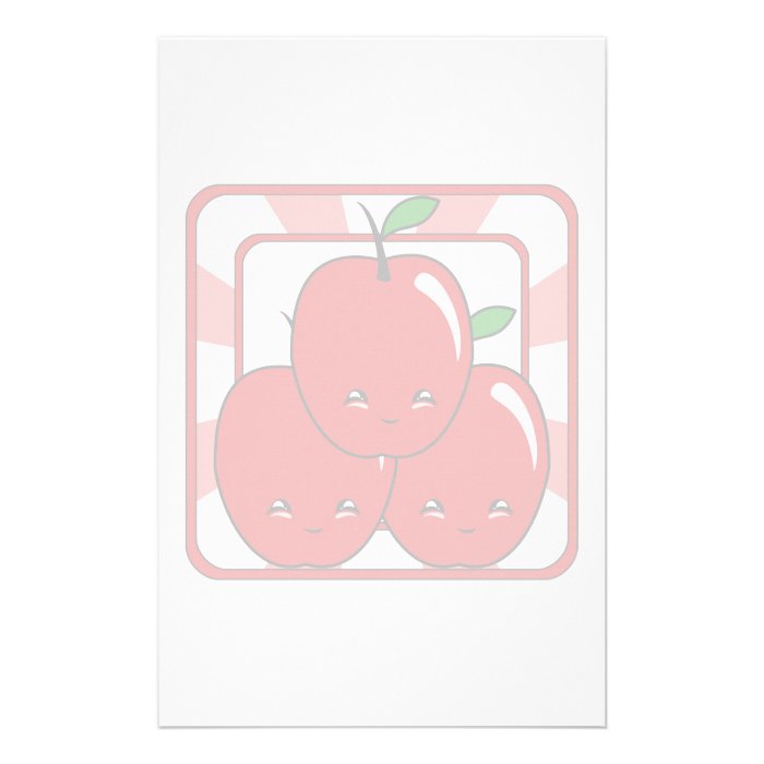 Kawaii Apple Basket (Boy) Stationery Design