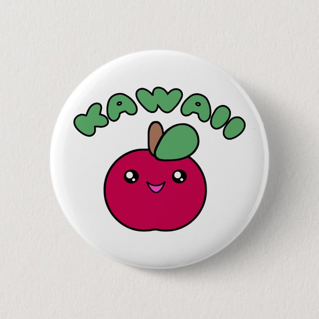 Kawaii Apple Button (Front)