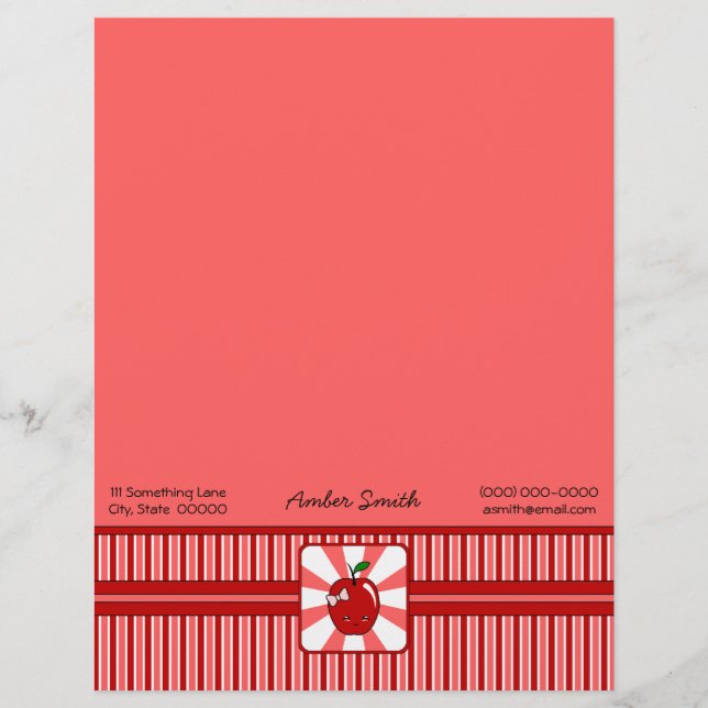 Kawaii Apple (Girl) Letterhead (Front)