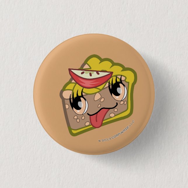 Kawaii Apple Pie Slice Button (Front)