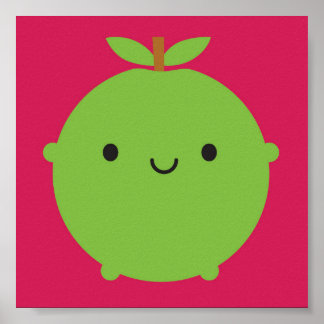 Kawaii Apple Poster