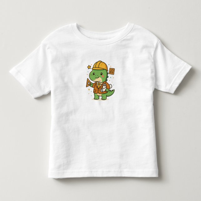 Kawaii  Architect Dinosaur – Cute Dino Jobs Toddler T-shirt (Front)