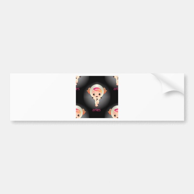 kawaii aries bumper sticker (Front)