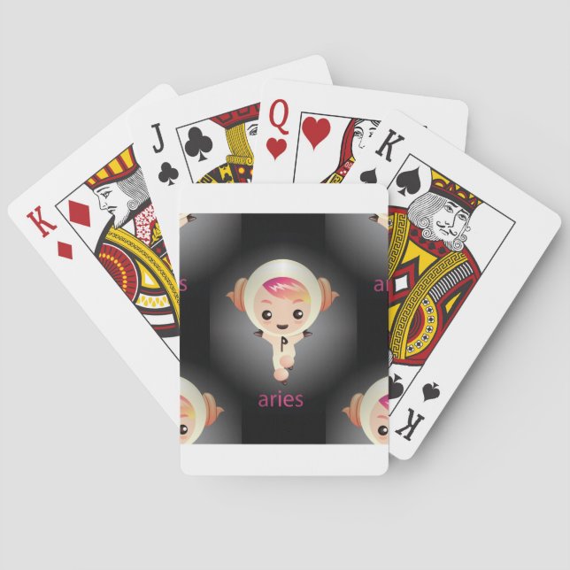 kawaii aries poker cards (Back)