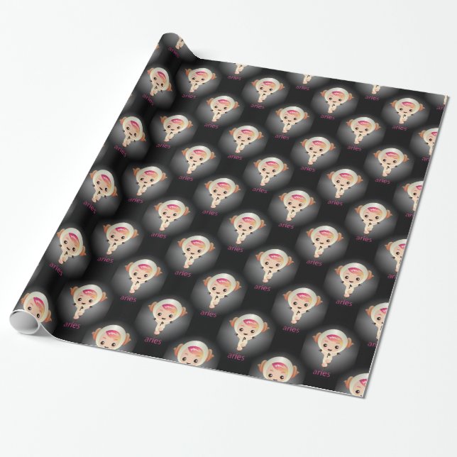 kawaii aries wrapping paper (Unrolled)