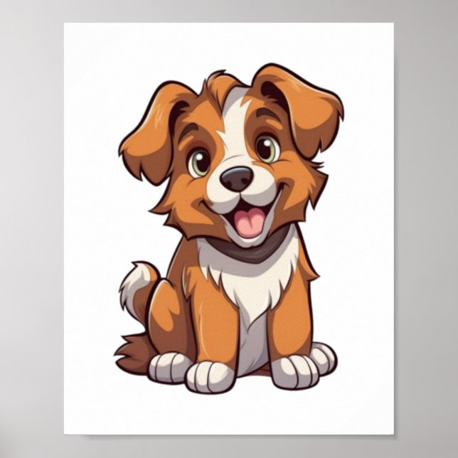 Kawaii Australian Shepherd Puppy   Poster (Front)