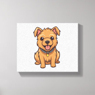 Kawaii Australian Terrier Puppy Canvas Print