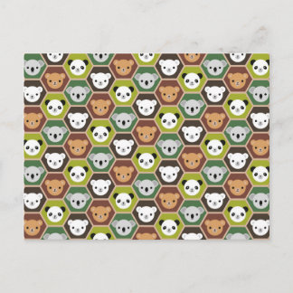 Kawaii Autumn Bears Postcard
