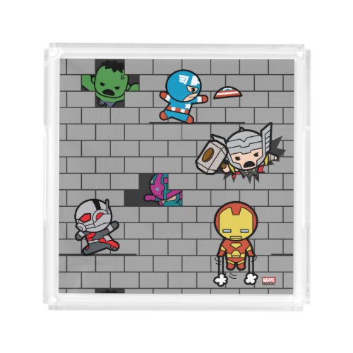 Kawaii Avengers Brick Wall Pattern Acrylic Tray