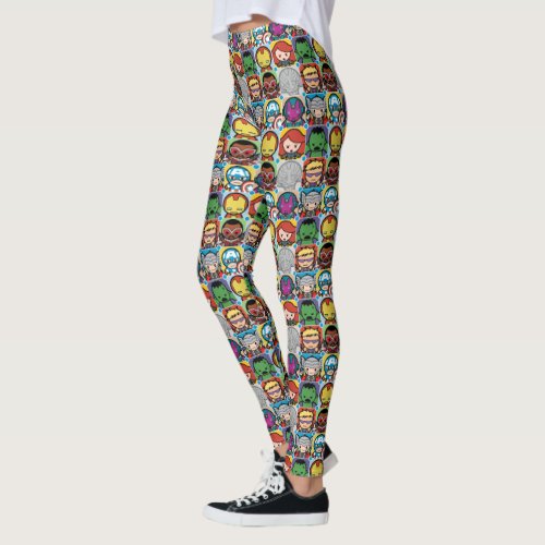 Kawaii Avengers Vs Ultron Pattern Leggings