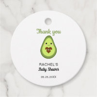 Kawaii Avocado Baby Shower Thank you Minimal Cute Favor Tags