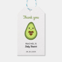 Kawaii Avocado Baby Shower Thank you Minimalist  Gift Tags