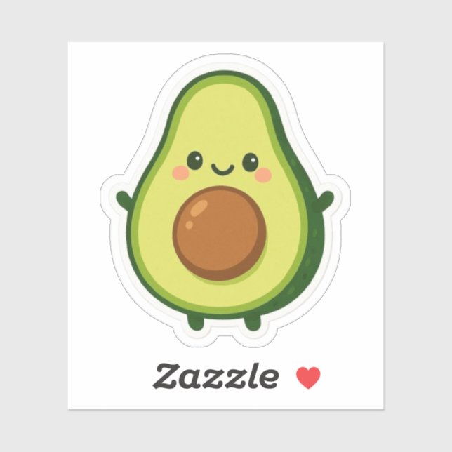 Kawaii Avocado Cartoon Sticker (Sheet)