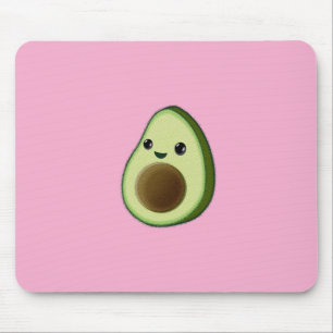 Kawaii Avocado Drawing Custom Pink Mouse Pad