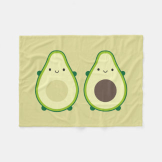 Kawaii Avocado Fleece Blanket