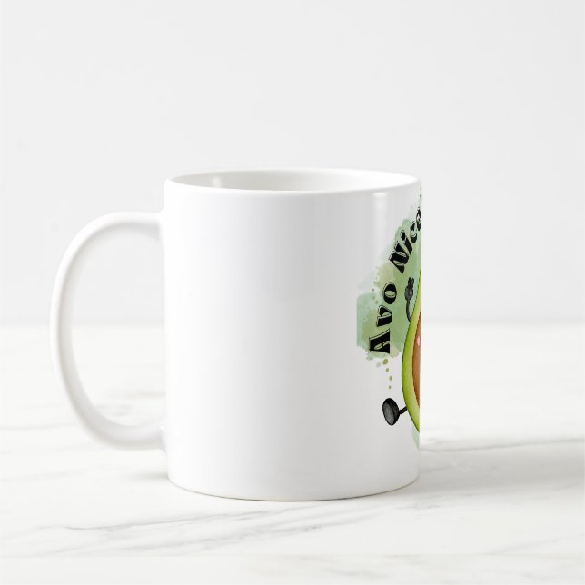 Kawaii Avocado Mug – Cute & Happy Design (Left)