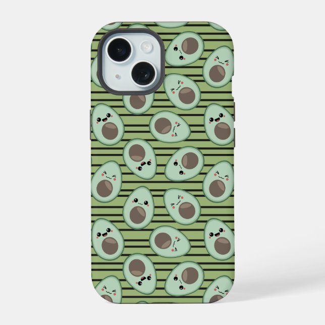 Kawaii Avocado Pattern  Iphone Case (Back)