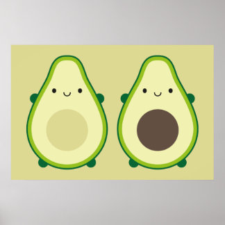 Kawaii Avocado Poster