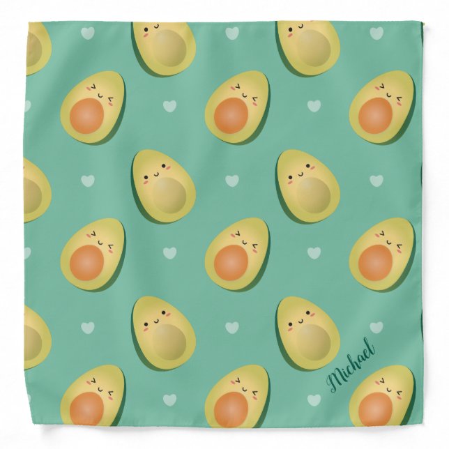 Kawaii Avocados Let's Avocuddle Pattern Bandana (Front)