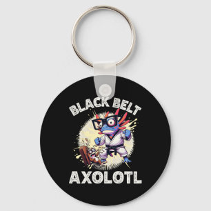 Kawaii Axolotl Black Belt Karate Kickboxing Martia Keychain