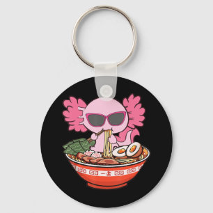 Kawaii Axolotl Eating Ramen Noodles Anime Girls Te Keychain