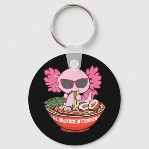 Kawaii Axolotl Eating Ramen Noodles Anime Girls Te Keychain