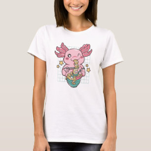 Kawaii Axolotl eats Ramen T-Shirt