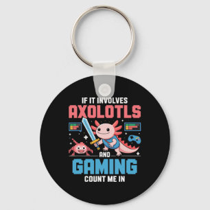 Kawaii Axolotl Gamer Shirt For Boys Girls Anime Keychain