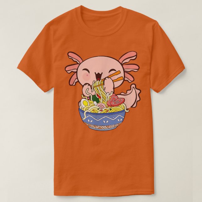 Kawaii Axolotl Ramen Noodles Japanese Anime Kids T T-Shirt (Design Front)