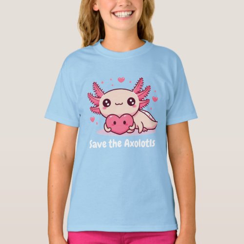 Kawaii axolotl Save the Axolotls shirt T_Shirt