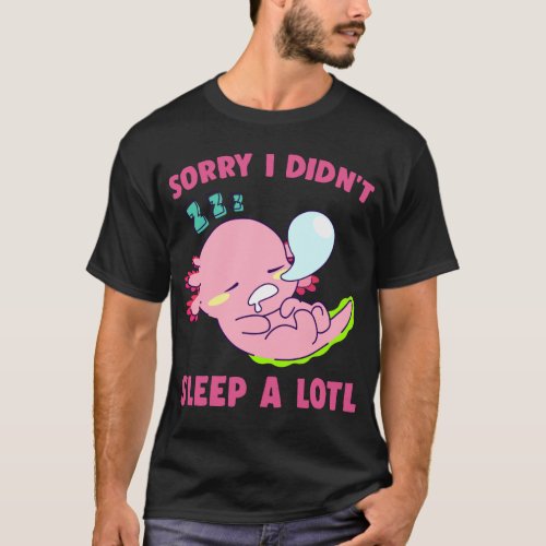 Kawaii Axolotl Sleeping Amphibian Lover T_Shirt