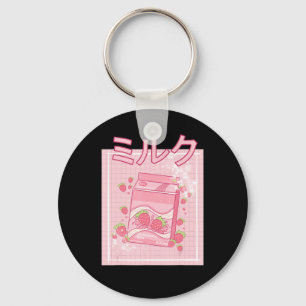 Kawaii Axolotl Strawberry Milk Shake Carton Japane Keychain