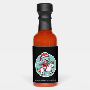 Kawaii Axolotl Unicorn Xmas Santa Merry Christmas Hot Sauces