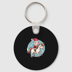 Kawaii Axolotl Unicorn Xmas Santa Merry Christmas Keychain