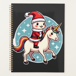 Kawaii Axolotl Unicorn Xmas Santa Merry Christmas  Planner