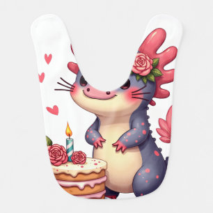 Kawaii Axolotl Wedding Flower Boutonniere Cake Par Baby Bib