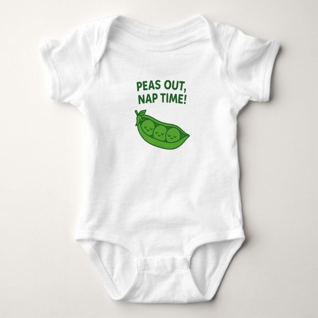 Kawaii Baby Bodysuie– Peas Out Nap Time Outfit Baby Bodysuit (Front)