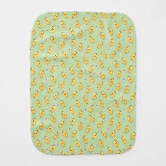Kawaii Baby Chicks Pattern Green Baby Bib