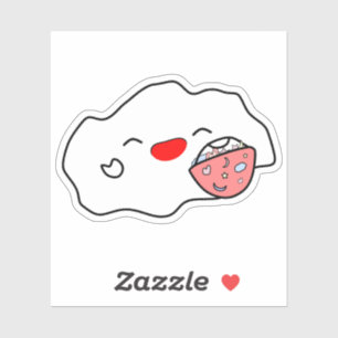 Kawaii Baby Cloud Holding a Candy Basket Bag Vinyl Sticker