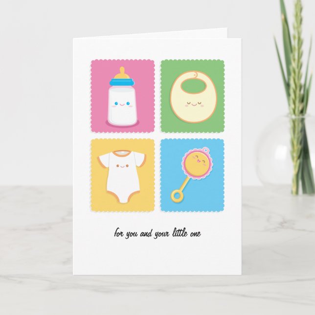Kawaii Baby Items Greeting Card (Front)