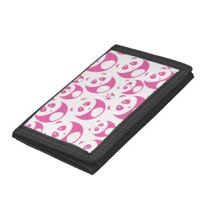 Kawaii Baby Pink and White Panda Pattern Trifold Wallet
