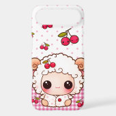 Kawaii baby sheep and cute cherries Case-Mate iPhone case (Back)